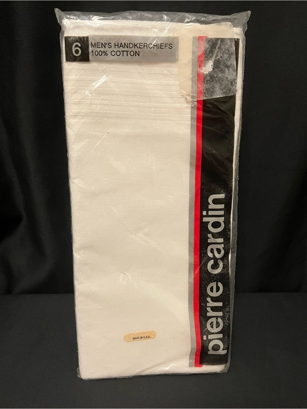 Brand New Never Used Pierre Cardin White Men's Cotton Handkerchiefs - Pack of 6
